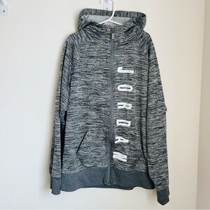 Nike Air Jordan Therma-Fit Youth Size Large Zip up Hoodie Sweatshirt Gray
